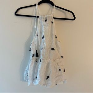 Embroidered Floral Zara Halter Top